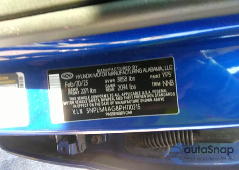 2023 Hyundai Elantra Sel из США, поврежденный, VIN 5NPLM4AG8PH110215